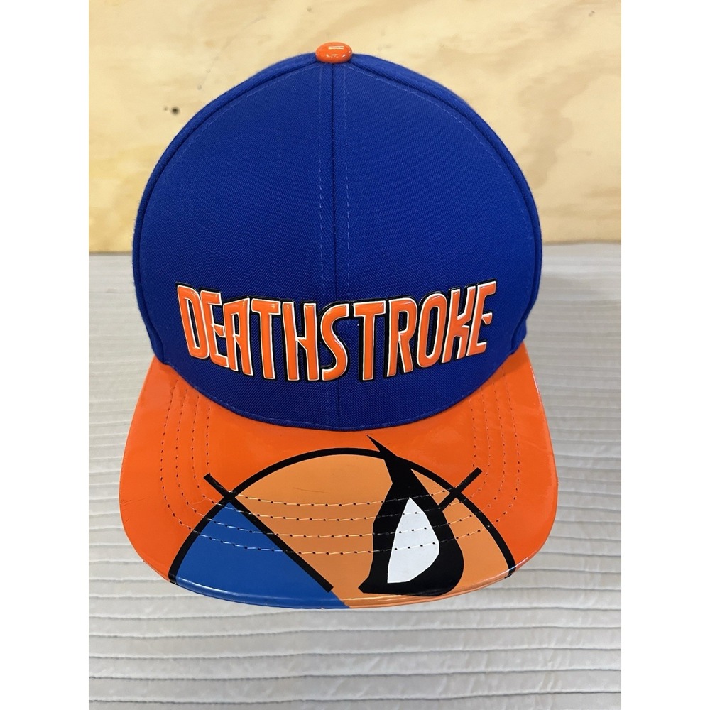 Deathstroke Six Flags DC Comics Cap Hat Blue Orange Adult Adjustable Snapback - Picture 2 of 11